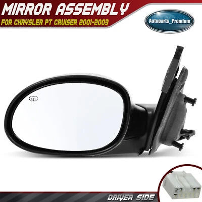 Driver Paintable Power Heated Mirror w/ Power Fold for Chrysler PT Cruiser 01-03 - Image 1 of 4