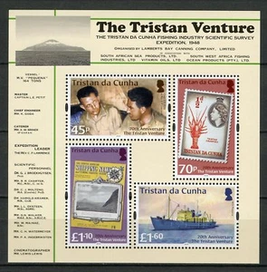 Tristan da Cunha 2018 MNH Tristan Venture 70th Anniv 4v M/S Boats Ships Stamps - Picture 1 of 1
