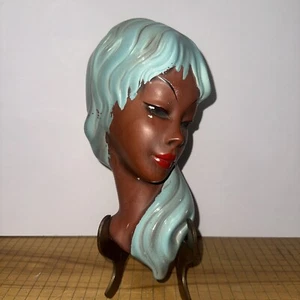 Vintage Cortendorf 3683 Ceramic Wall Mask Woman With Blue Hair - Picture 1 of 13