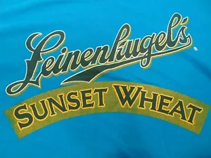 Leinenkugel Brewing Sunset Wheat Aqua Size Large t shirt Leine beer EUC - Picture 1 of 4