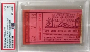 1965 Joe Namath 2nd Pro GM PSA Pass Ticket  Exhibit New York Jets AFL 8/21🏈 - Picture 1 of 4