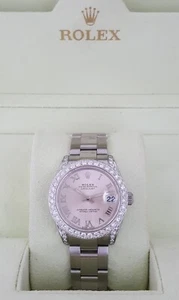 Rolex DateJust 178240 31 mm Salmon Dial Aftermarket Diamonds 2007 Box & Papers - Picture 1 of 11