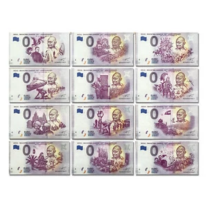 Euro Souvenir India AEAA 2019 150 aniversario número de coincidencia Juego de 12 billetes - Imagen 1 de 1