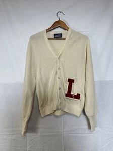 Vintage Robert Bruce Cardigan Sweater Mens Medium M Tan Arnold Palmer - Picture 1 of 8