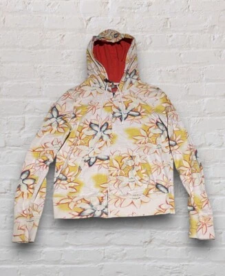Lucky Brand Hoodie Multicolor Floral Long Sleeve Full Zip Cotton Pockets Size S - Image 1 of 4