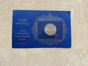 10 EUROS Silver Coin 20 Years Joining The European Communities PORTUGAL 2006 BNU - Picture 1 of 2