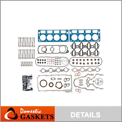 Fits 08-11 Chevrolet Hummer H3T GMC Savana 4.8L 5.3L OHV Full Gasket Set Bolts - Image 1 of 4