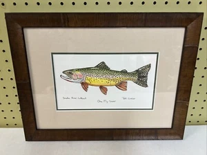 Pintura Jeff Currier serpiente río garganta una mosca 2009 arte enmarcado pesca con mosca - Imagen 1 de 10