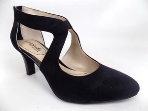 Life Stride Women Giovanna 2 Black Dress Pumps Heels Back Zipper Size 7 Wide - Picture 1 of 13