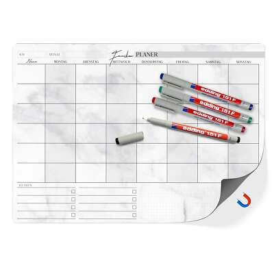 Familienplaner magnetisch abwischbar inkl. Stift Wochenplaner Magnettafel DIN A3 - Bild 1 von 4