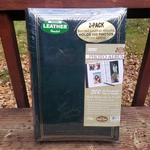 PIONEER 4" x 6" Green Leather Bonded Photo Album - 2 Pack - Picture 1 of 15
