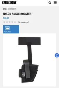 NEW Blackhawk .22 .25 .32 .380 Cordura Nylon Ankle Holster BLACK RIGHT MSRP $41 - Picture 1 of 12