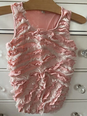 J.CREW  CREWCUTS  Girls Dusty Soft Pink Cake Layers Ruffle Shirt Size 8 - Image 1 of 4