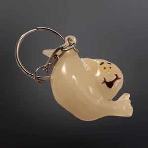Vintage Hard Plastic Ghost Keychain B12 - Picture 1 of 2
