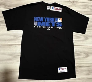 New York NY Mets T-Shirt schwarz Majestic Gr. L Kurzarm Grafik MLB 2000er Neu mit Etikett - Bild 1 von 4