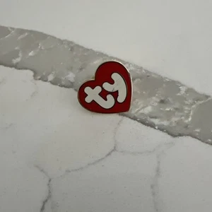 Vintage TY Beanie Babies Pin Red Heart Lapel Enamel Collectible - Picture 1 of 3