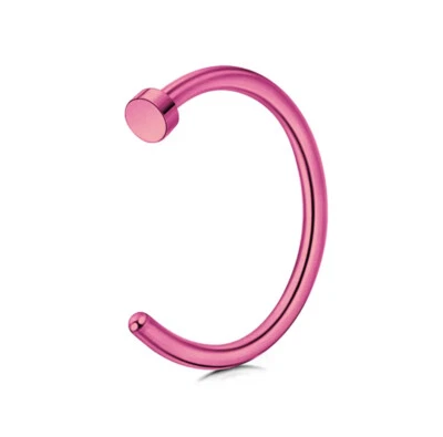Joia corporal de argola de nariz de aço cirúrgico calibre 20 8 mm ou 10 mm - Imagem 1 de 4