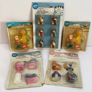 Candele torta festa compleanno statuina bambini Wilton vintage 5 set NOS nuove - Foto 1 di 8
