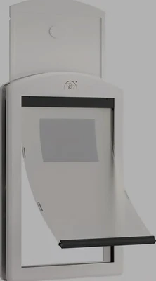 大型狗狗狗门,白色框架,滑动锁板和磁性软翻盖 — 第 1/4 张图片