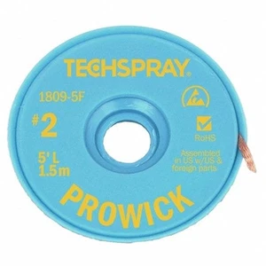 1 PC Techspray 1809-5F Pro Wick Yellow No 2 Braid - AS, Length: 5 ft - Picture 1 of 1