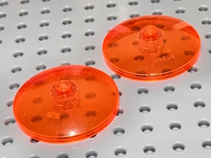 Lego Dish Inverted 4x4 [3960] Trans Neon Orange x2 - Picture 1 of 4