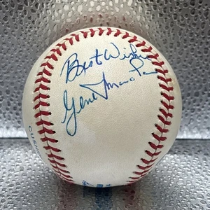 Gene Monahan Signed Baseball Rawlings OALB New York Yankees Trainer Autograph - Picture 1 of 5