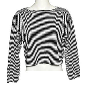 Country Road T-Shirt Women’s Size Medium Black & White Stripe Australian Cotton - Picture 1 of 7
