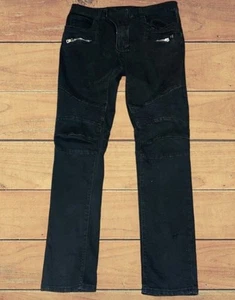 AUTHENTIC BALMAIN PARIS MOTO JEANS SZ 34X32 - Picture 1 of 6