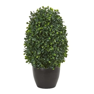 Indoor/Outdoor 13 In. Boxwood Topiary Artificial Plant UV Resistant - Picture 1 of 5