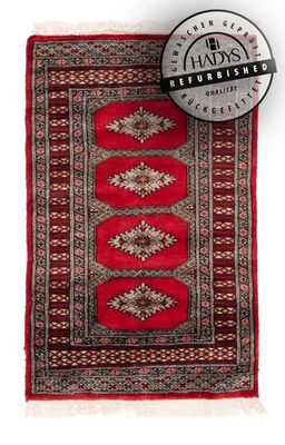 Hadys carpet Persian Orient refurbished hand knotted wool red 126x77 - Image 1 of 4