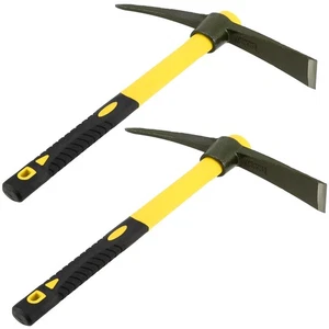 2 Stück 15 Zoll Pick Mattock Hacke, Jäten Mattock Hacke mit gelbem Fiberglas Ha... - Bild 1 von 5