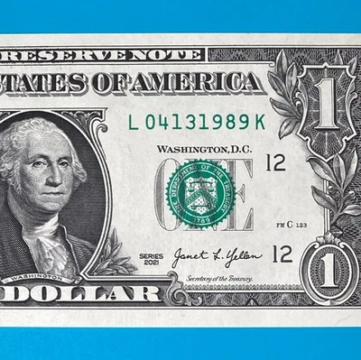 April 13, 1989 (L 04131989 K) BIRTHDAY ANNIVERSARY $1 One Dollar Bill *UNC* - Image 1 of 4