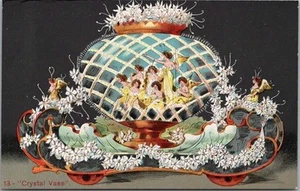 1909 PRIESTS OF PALLAS PARADE Kansas City Postcard "13 - CRYSTAL VASE" Float - Picture 1 of 2