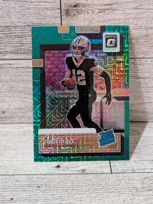 2022 Donruss Optic - Chris Olave - Rated Rookie Preview - Green Mojo Prizm SSP - Image 1 of 2