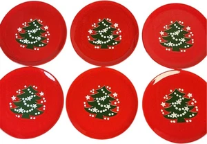 Vintage 6er Set Waechtersbach Weihnachtsbaum 7 3/4" Salat Dessert Teller EUC - Bild 1 von 5