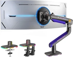 Gaming Monitor Arm for Flat/Ultrawide/Curved Monitors 32 to 60 inch, Heavy Duty - Picture 1 of 8