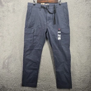 Levis Pants Mens 33x30 Navy Gray Levis 502 Regular Taper Cargo Pants Ripstop NWT - Picture 1 of 12