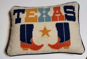 Jonathan Adler Texas Needlepoint Throw Pillow - Picture 1 of 8