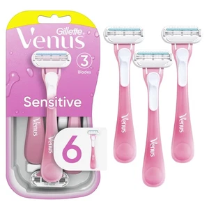 Gillette Venus Sensitive Disposable Razors for Women with Sensitive Skin, 6 C... - Picture 1 of 7