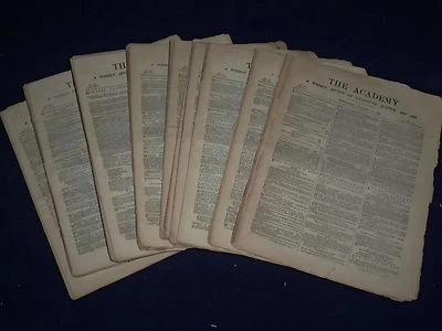 1878 THE ACADEMY WEEKLY REVIEW OF LITERATURE LOT OF 20 ISSUES - LONDON - O 2382 - Image 1 of 4