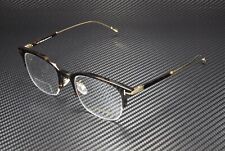 Tom Ford FT5645-D 052 Dk Havana Tf Yellow Gold Clear Plastic 52 Men's Eyeglasses