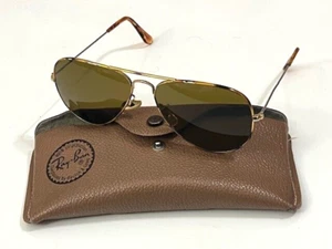 Ray Ban Sunglasses Aviator LARGE Metal POLAR BROWN lens metal frame - Great - Picture 1 of 5