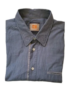 Hugo Boss Shirt Mens L Blue White Stripes - Picture 1 of 11