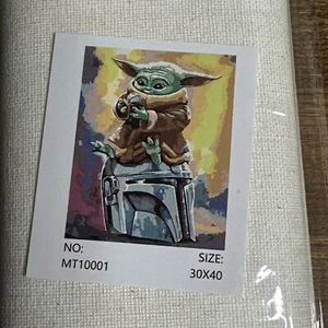 Paint by Number Kit Grogu Canvas 15”x12” - Picture 1 of 3