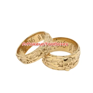 Couple Lover Gothic Gold Stainless Steel Skull Bones Finger Ring Size 7-13# J372 - Picture 1 of 9