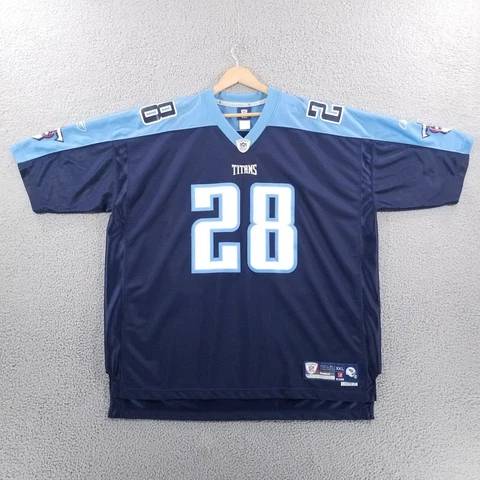 Tennessee Titans Jersey Adult 3XL Length +2 Chris Johnson 28 Reebok NFL On Field Cover