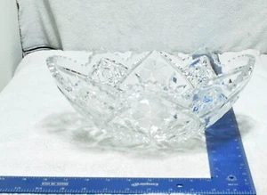 Beautiful Vintage Hand Cut Crystal Candy Dish Bowl with Sawtooth Rim Jagged Top - Picture 1 of 9