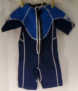 ThermoSkinz Sun Max UV Protection Zone Wetsuit Youth Kids Short Sleeve 6 Blue - Picture 1 of 5