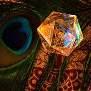 Hindi Prismatic Glass 30mm d20 - Dice Around the World Collection Brand New by M - Picture 1 of 5