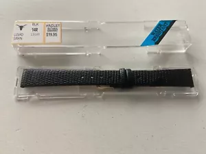 Reloj Pulsera Hadley Roma Grano Lagarto 14mm Negro Resistente al Agua - Imagen 1 de 3